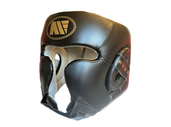 Main Event Pro Spar Head Guard with Cheek Protector Black Gold